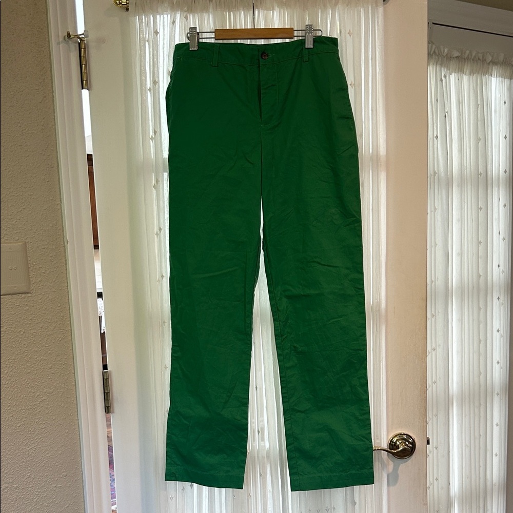 Ralph Lauren Girls Kelly Green Straight Chino Pants